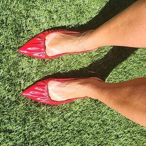 ALDO Red Pointed Elastic Slingback Flats